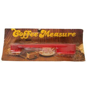 Vintage Red Plastic Coffee Measuring Spoon With Original Packaging